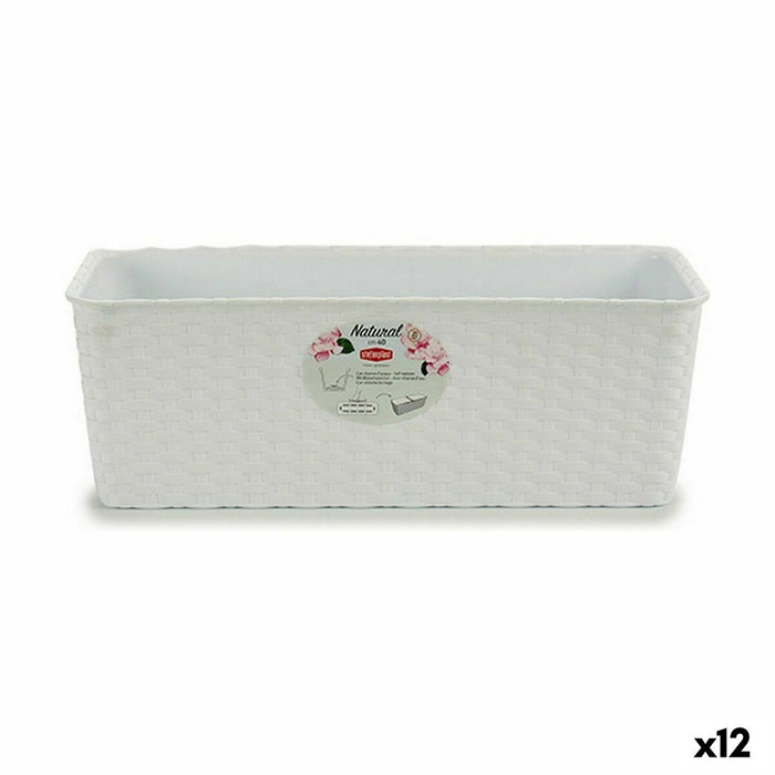 Ghiveci grădină Stefanplast Alb Plastic 39 x 13,5 x 15 cm (12 Unități)