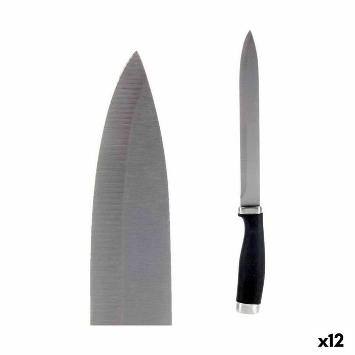 Cuțit de bucătărie 3,5 x 33 x 2 cm Argintiu Negru Oțel inoxidabil Plastic (12 Unități)