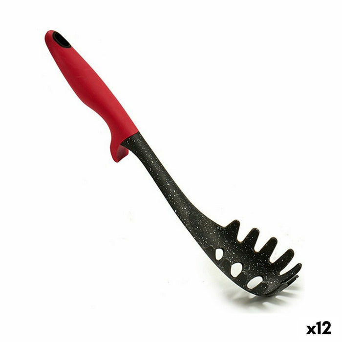 Lingură de servit paste Negru Roșu Nailon 6 x 32 x 7 cm (12 Unități)