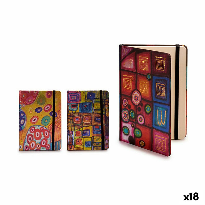Carnet Notițe B6 Cadre 100 Frunze 12,5 x 1,3 x 17,5 cm (18 Unități)