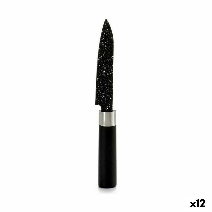 Cuțit de decojit Marmură 2,5 x 20,5 x 1,7 cm Negru Oțel inoxidabil Plastic (12 Unități)