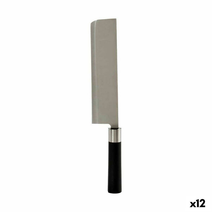 Macetă de bucătărie 5,6 x 2,5 x 33 cm Argintiu Negru Oțel inoxidabil Plastic (12 Unități)