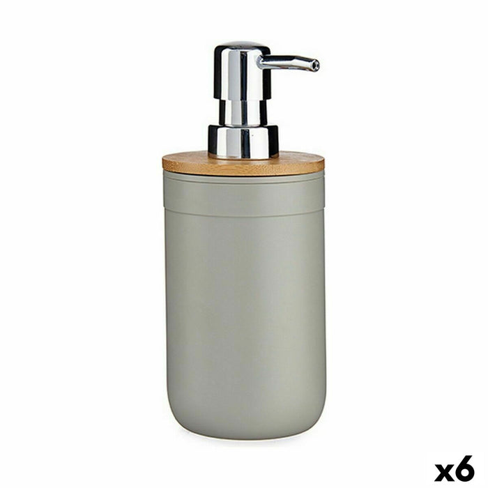 Dozator de Săpun Gri Bambus polipropilenă 350 ml (6 Unități)