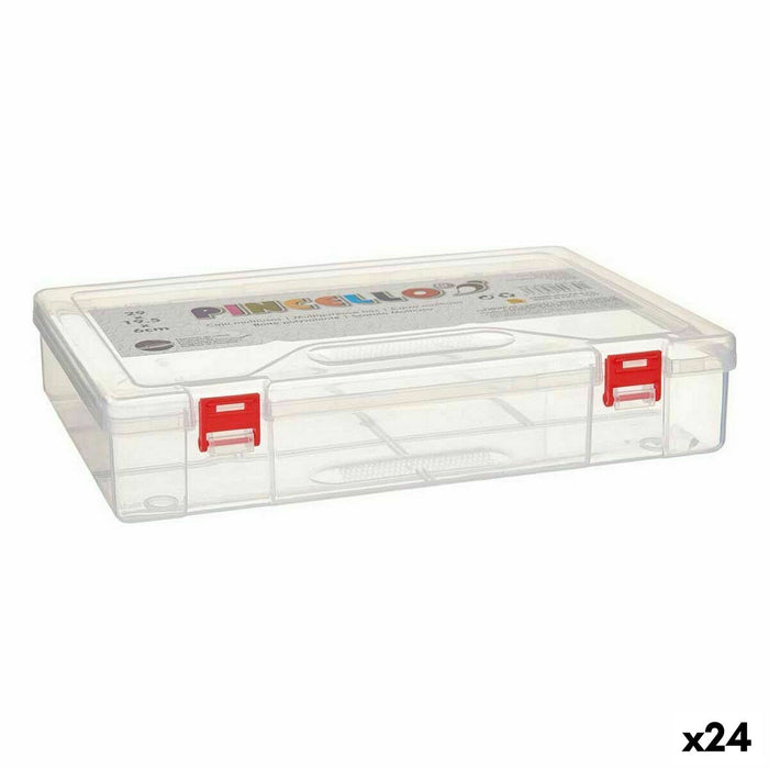 Cutie Multifuncțională Roșu Transparent Plastic 29,5 x 6 x 20,5 cm (24 Unități)