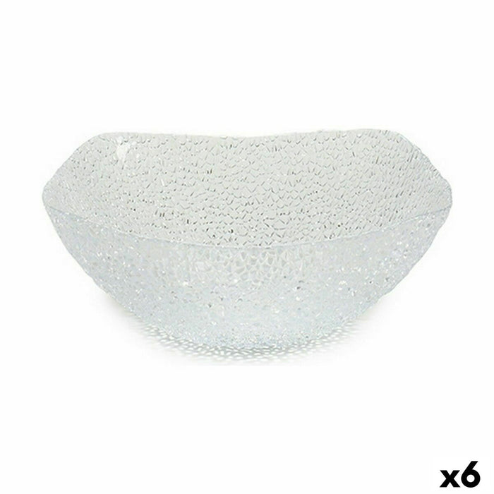 Castron Glamour Transparent Sticlă 24,5 x 8,5 x 24,5 cm Pătrat (6 Unități)