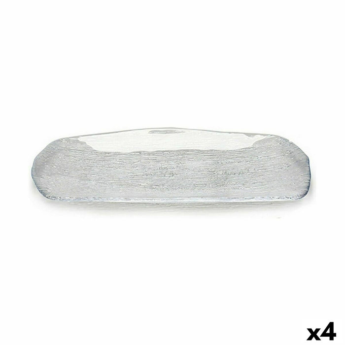 Platou pentru Servire Oasis Transparent Sticlă 24 x 3,5 x 37,5 cm (4 Unități)