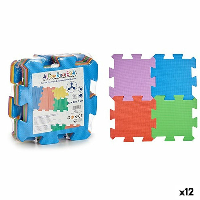 Covor Puzzle Multicolor Cauciuc Eva (12 Unități)