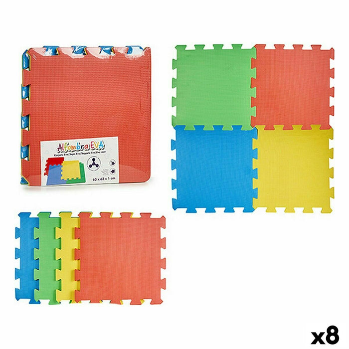 Covor Puzzle Multicolor Cauciuc Eva (8 Unități)