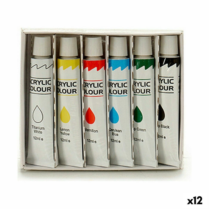 Set de pictură Multicolor Vopsea acrilică 12 ml (12 Unități)