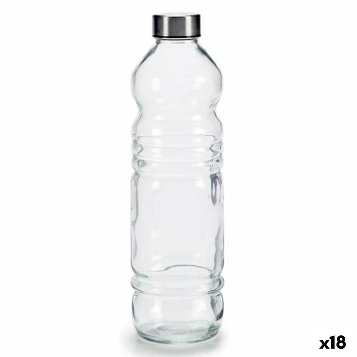 Sticlă din sticlă Transparent Argintiu Sticlă 1,1 L 8 x 31 x 8 cm (18 Unități)