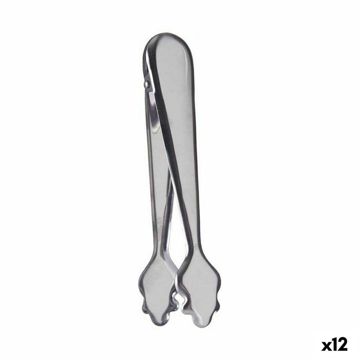 Clești pentru gheață 18,5 x 3,5 x 6 cm Argintiu Oțel inoxidabil (12 Unități)