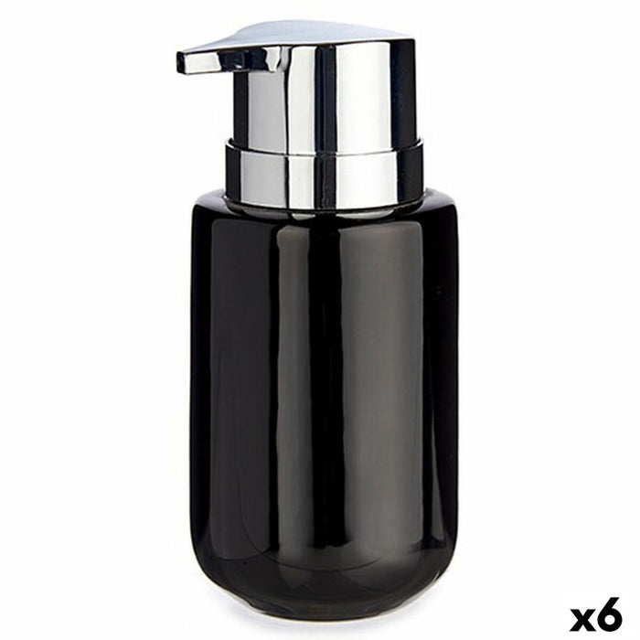 Dozator de Săpun Negru Argintiu Metal Ceramică 350 ml (6 Unități)