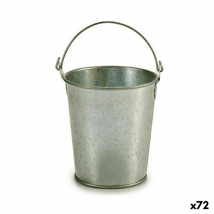 Ghiveci Cub Argintiu Zinc 15,5 x 11 x 11 cm (72 Unități)