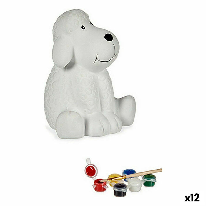 Piggy Bank pentru vopsit Câine Ceramică 11 x 12,5 x 10,8 cm (12 Unități)