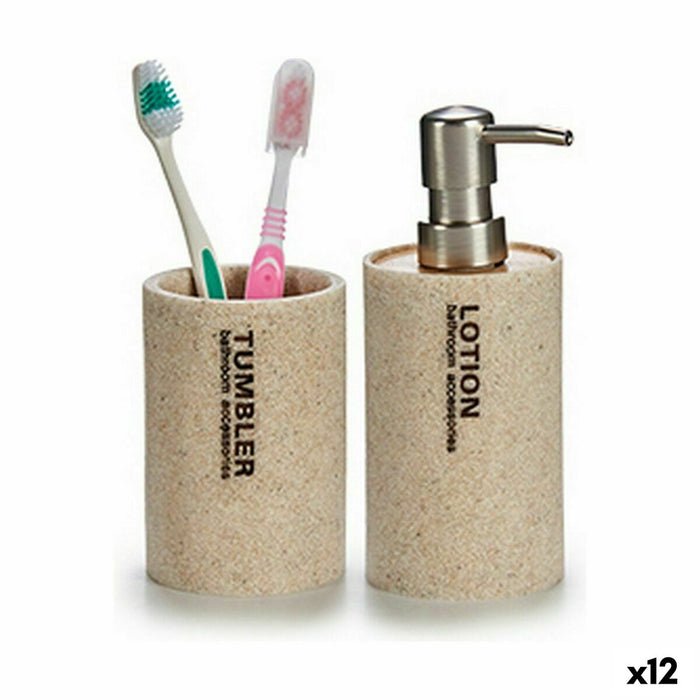 Dozator de Săpun Bej Argintiu Rășină 350 ml (12 Unități)