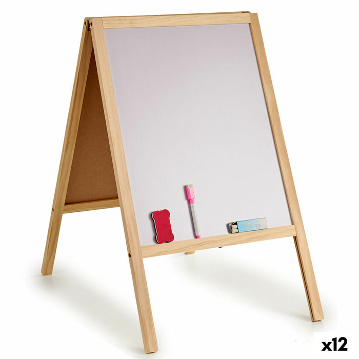Tablă 2 în 1 Lemn Metal 44 x 70 x 3 cm (12 Unități)