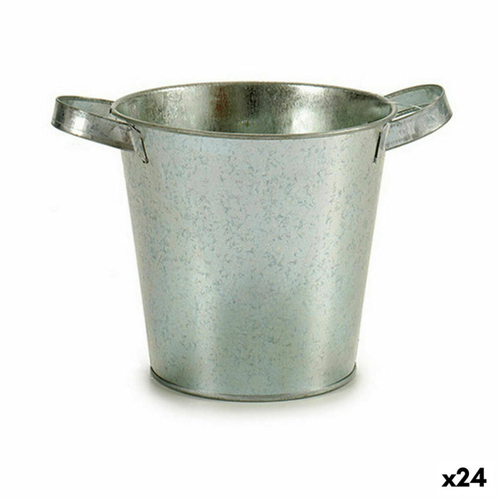 Ghiveci Cub Argintiu Zinc 20 x 14 x 16,2 cm (24 Unități)