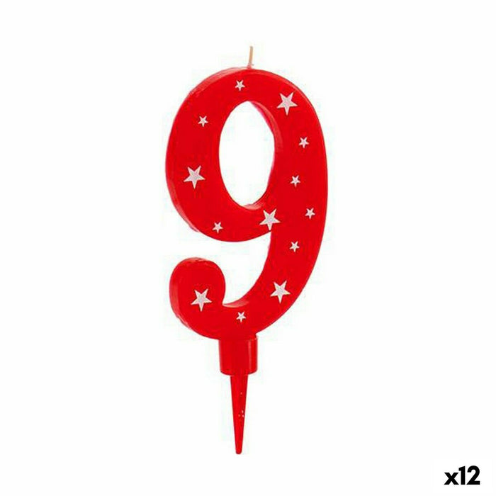 Lumânare Aniversare Numere 9 (12 Unități)
