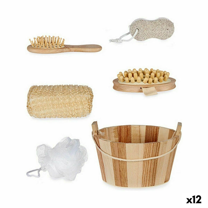 Set de Baie Găleată cu toartă Maro (12 Unități)