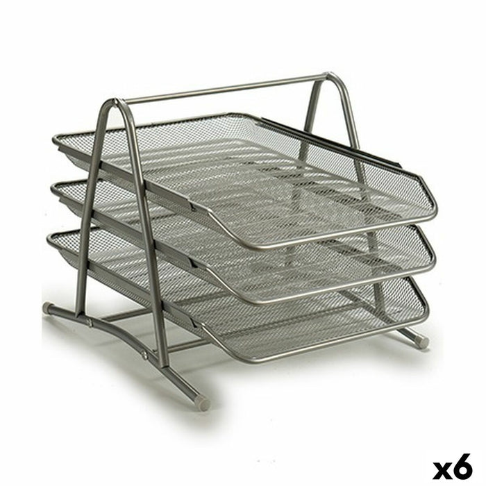 Tavă de clasificare Grilă Argintiu Metal 6 Unități 30 x 26 x 34,5 cm
