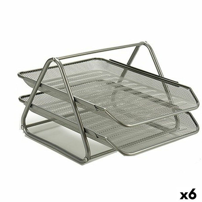 Tavă de clasificare Grilă Argintiu Metal 6 Unități 35,5 x 27,5 x 21 cm