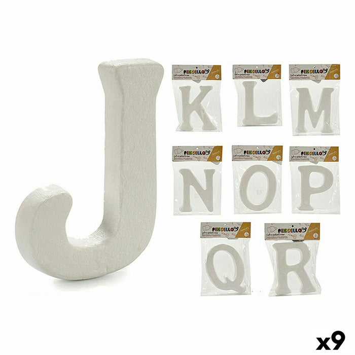 Litere JKLMNOPQR Alb polistiren 2,5 x 22 x 17 cm (9 Unități)