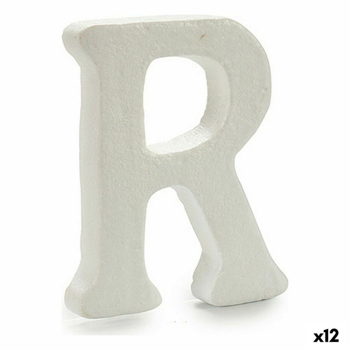 Literă R Alb polistiren 15 x 12,5 cm (12 Unități)