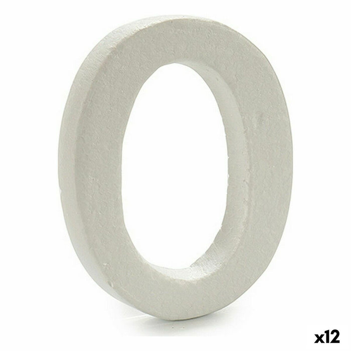 Literă O Alb polistiren 1 x 15 x 13,5 cm (12 Unități)