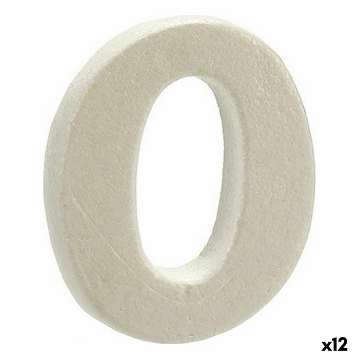 Numere Alb polistiren 2 x 15 x 10 cm (12 Unități)