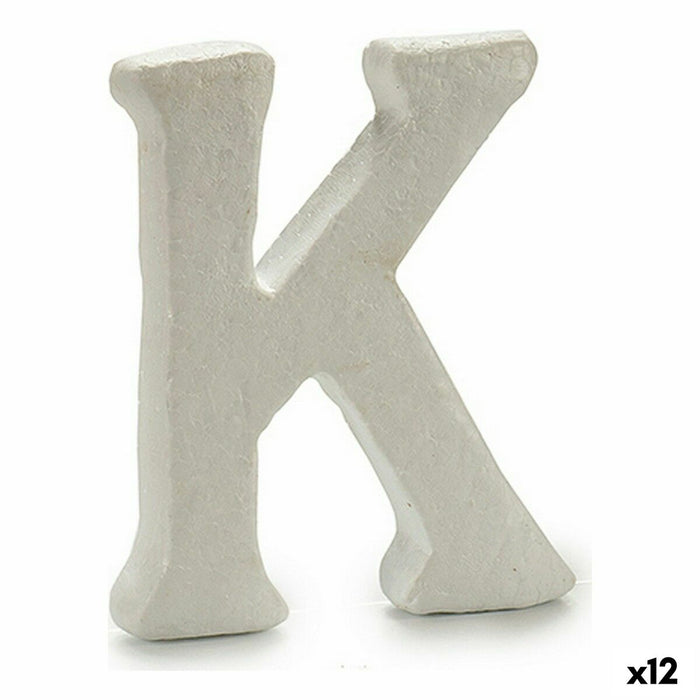 Literă K Alb polistiren 1 x 15 x 13,5 cm (12 Unități)