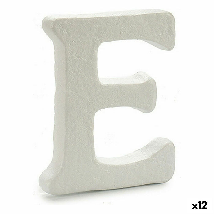 Literă E Alb polistiren 1 x 15 x 13,5 cm (12 Unități)