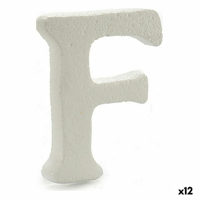 Literă F Alb polistiren 1 x 15 x 13,5 cm (12 Unități)