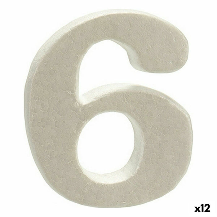 Numere 6 Alb polistiren 2 x 15 x 10 cm (12 Unități)