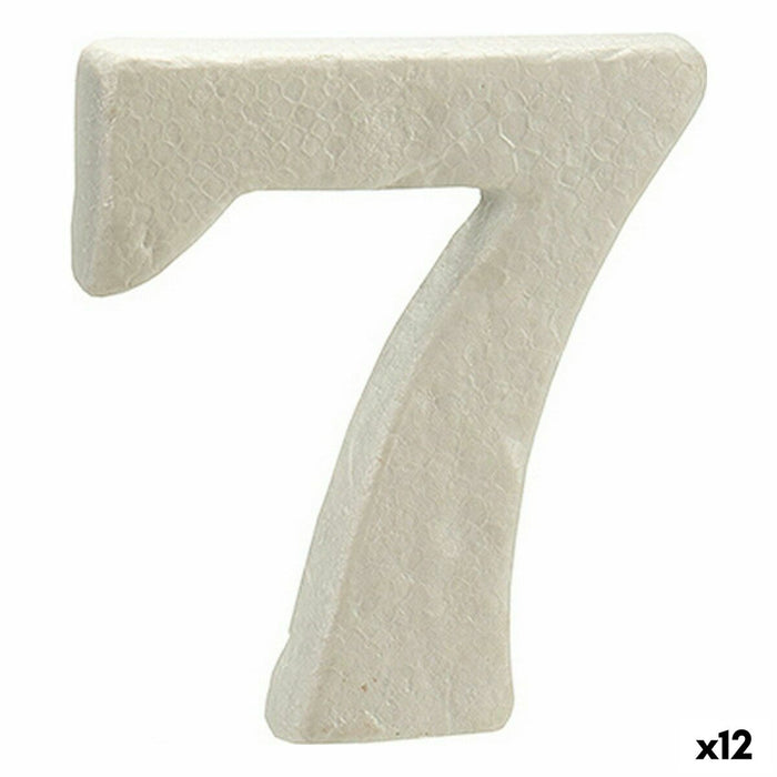 Numere 7 Alb polistiren 2 x 15 x 10 cm (12 Unități)