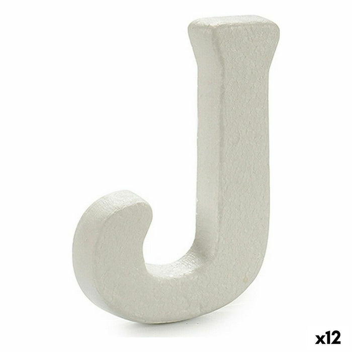 Literă J Alb polistiren 1 x 15 x 13,5 cm (12 Unități)