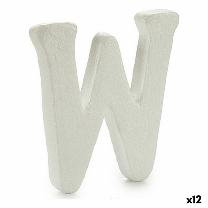 Literă W Alb polistiren 1 x 15 x 13,5 cm (12 Unități)
