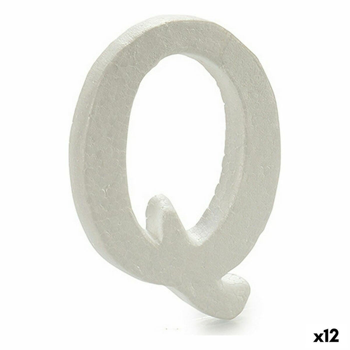 Literă Q Alb polistiren 1 x 15 x 13,5 cm (12 Unități)