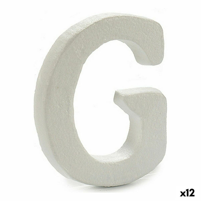 Literă G Alb polistiren 1 x 15 x 13,5 cm (12 Unități)
