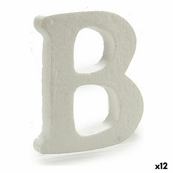 Literă B Alb polistiren 15 x 12,5 cm (12 Unități)