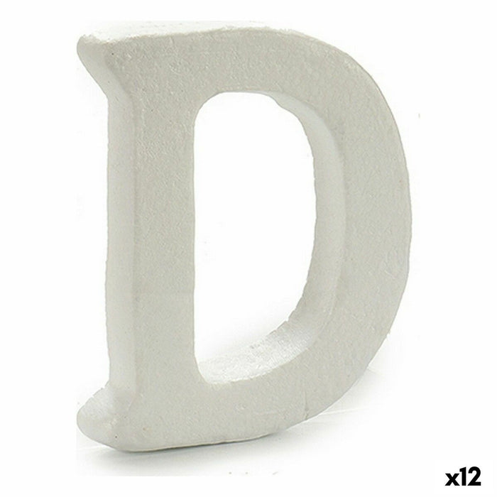 Literă D Alb polistiren 2 x 15 x 11,5 cm (12 Unități)