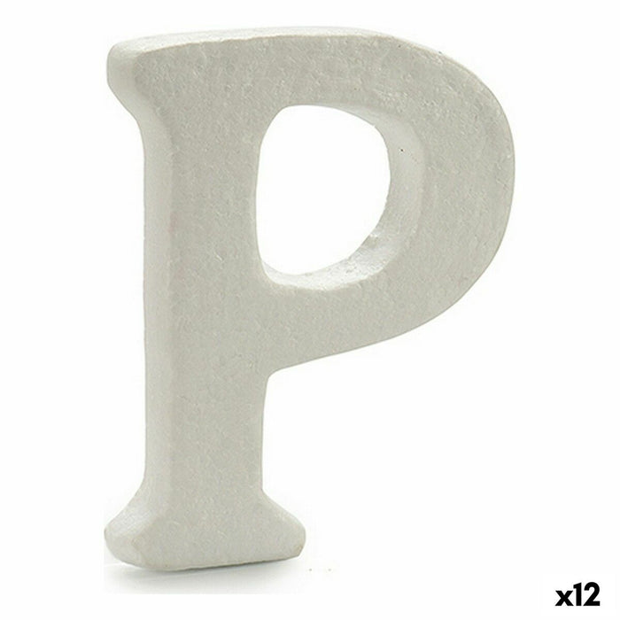 Literă P Alb polistiren 1 x 15 x 13,5 cm (12 Unități)