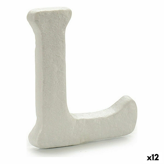Literă L Alb polistiren 1 x 15 x 13,5 cm (12 Unități)
