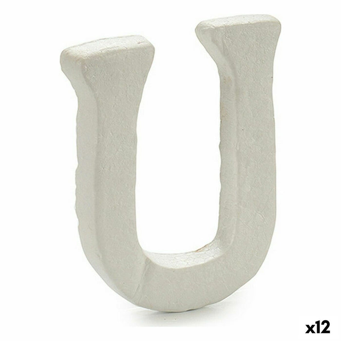 Literă U Alb polistiren 1 x 15 x 13,5 cm (12 Unități)