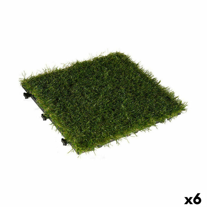 Plăci de pardoseală interconectate Iarbă Verde Plastic 30 x 3,5 x 30 cm (6 Unități)