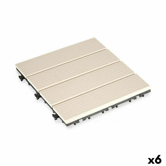 Plăci de pardoseală interconectate Compozit Bej Polietilenă 30 x 2,6 x 30 cm (6 Unități)