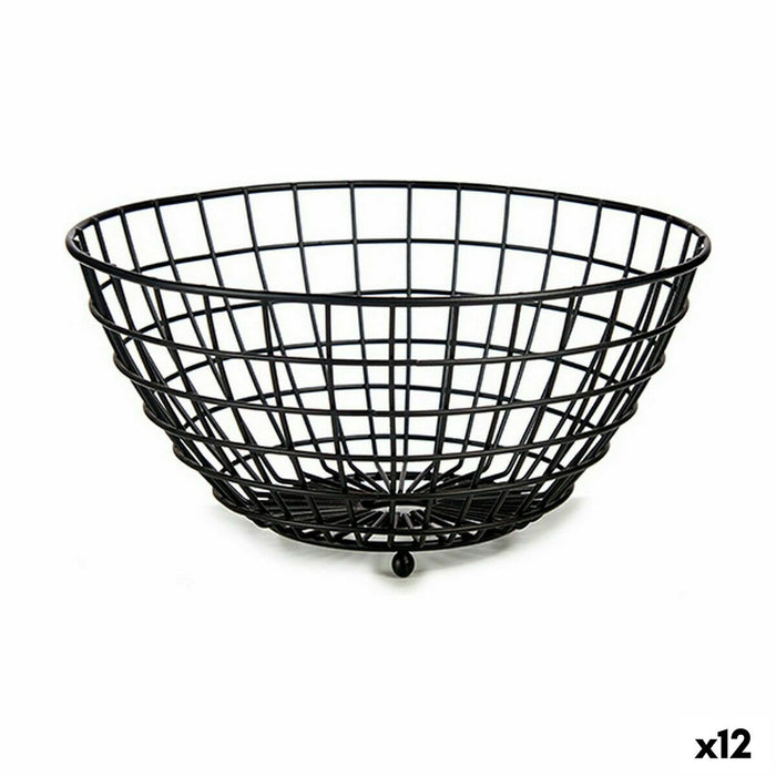 Fructieră Negru Oțel 28 x 11 x 28 cm (12 Unități)