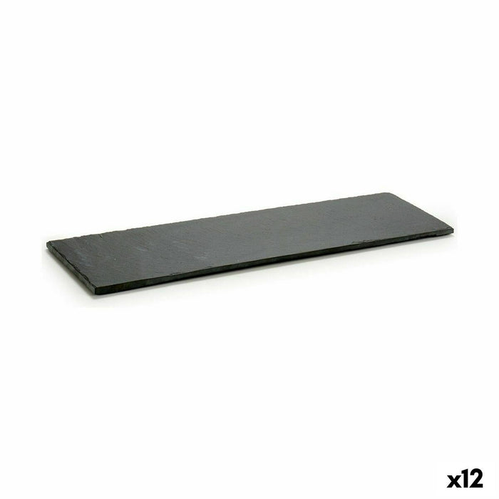 Tavă pentru gustari Negru Slate 50 x 0,5 x 15 cm (12 Unități)