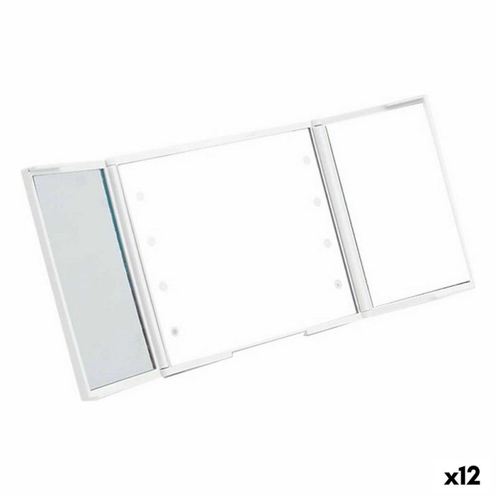 Oglindă de Buzunar Lumină LED Alb 1,5 x 9,5 x 11,5 cm (12 Unități)