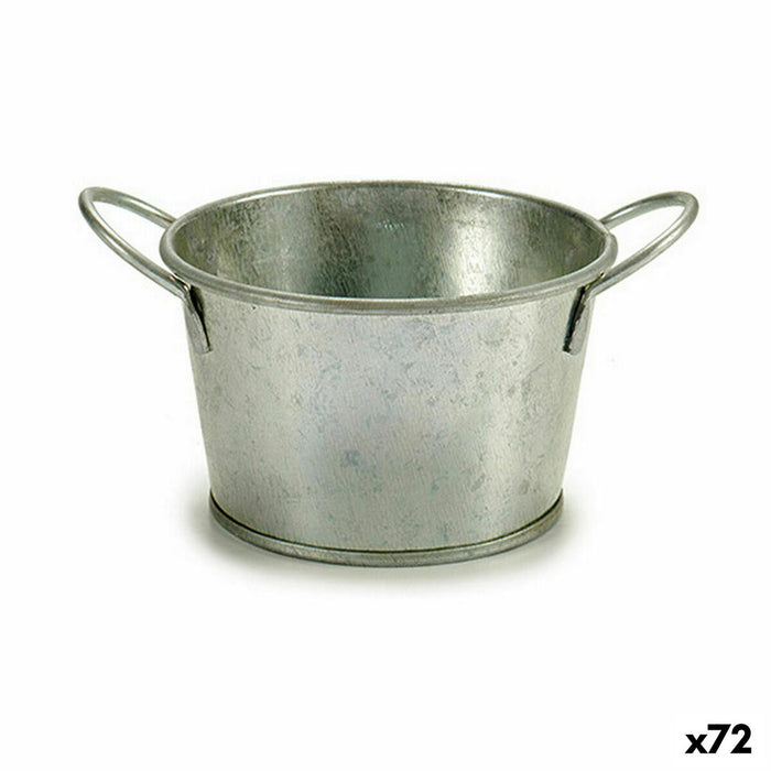 Ghiveci Cub Argintiu Zinc 17,8 x 8 x 12,3 cm (72 Unități)
