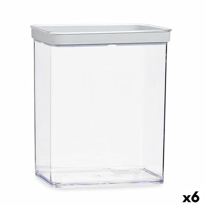 Borcan Transparent Silicon polistiren ABS 3,3 L 10,5 x 23,7 x 21 cm (6 Unități)